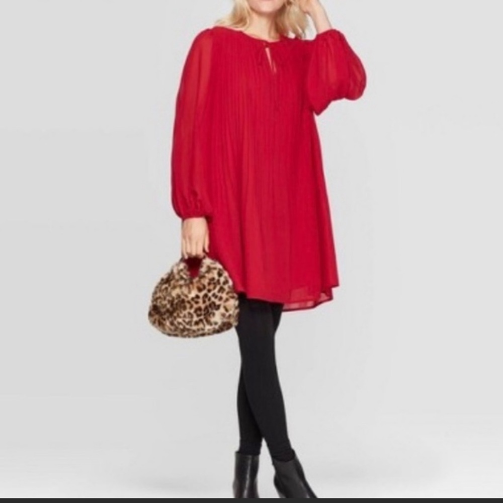 Pleated swing dress